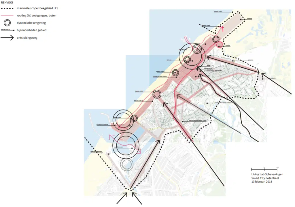 Schematische weergave Smart City Potentieel in stadsdeel Scheveningen