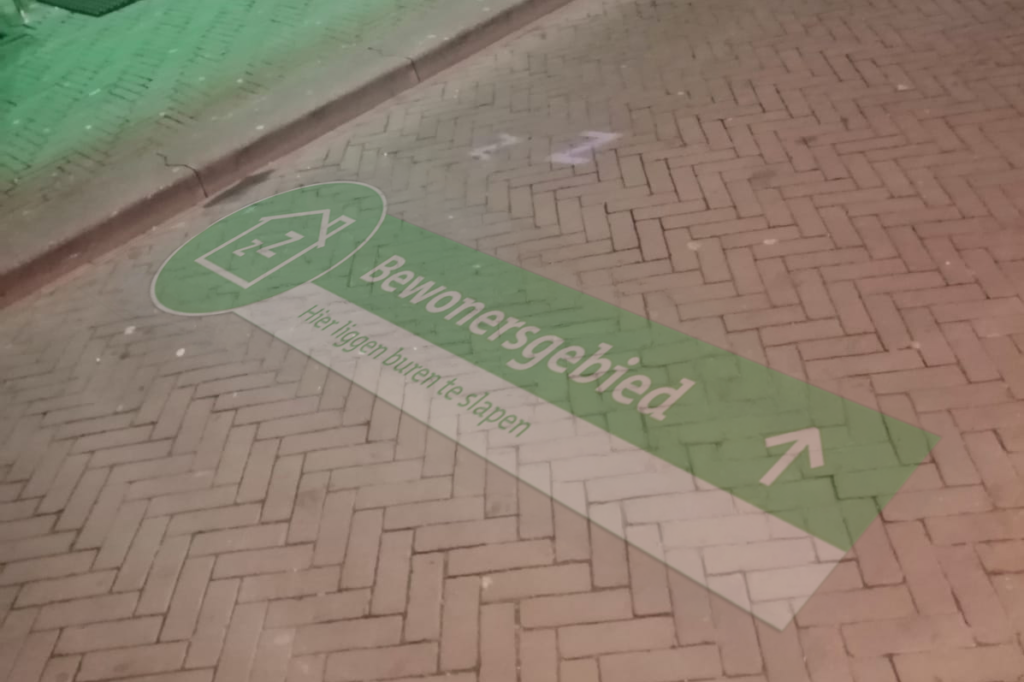 Digitale impressie van de lichtprojectie in de Herenstraat.